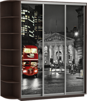 Шкаф-купе трехдверный фотопечать ночной Лондон 180*220*60 см